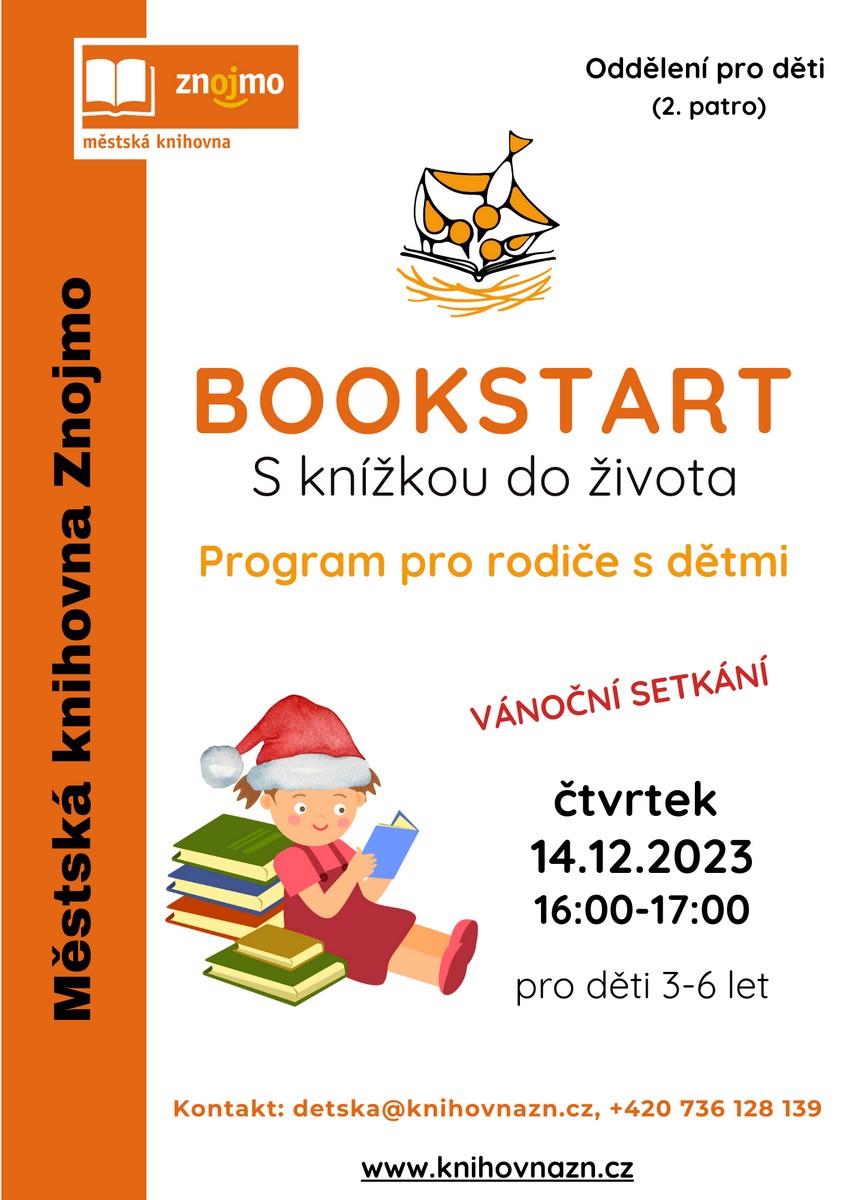 Pozvánka prosinec: Bookstart - program pro rodiče s dětmi od 3 do 6 let