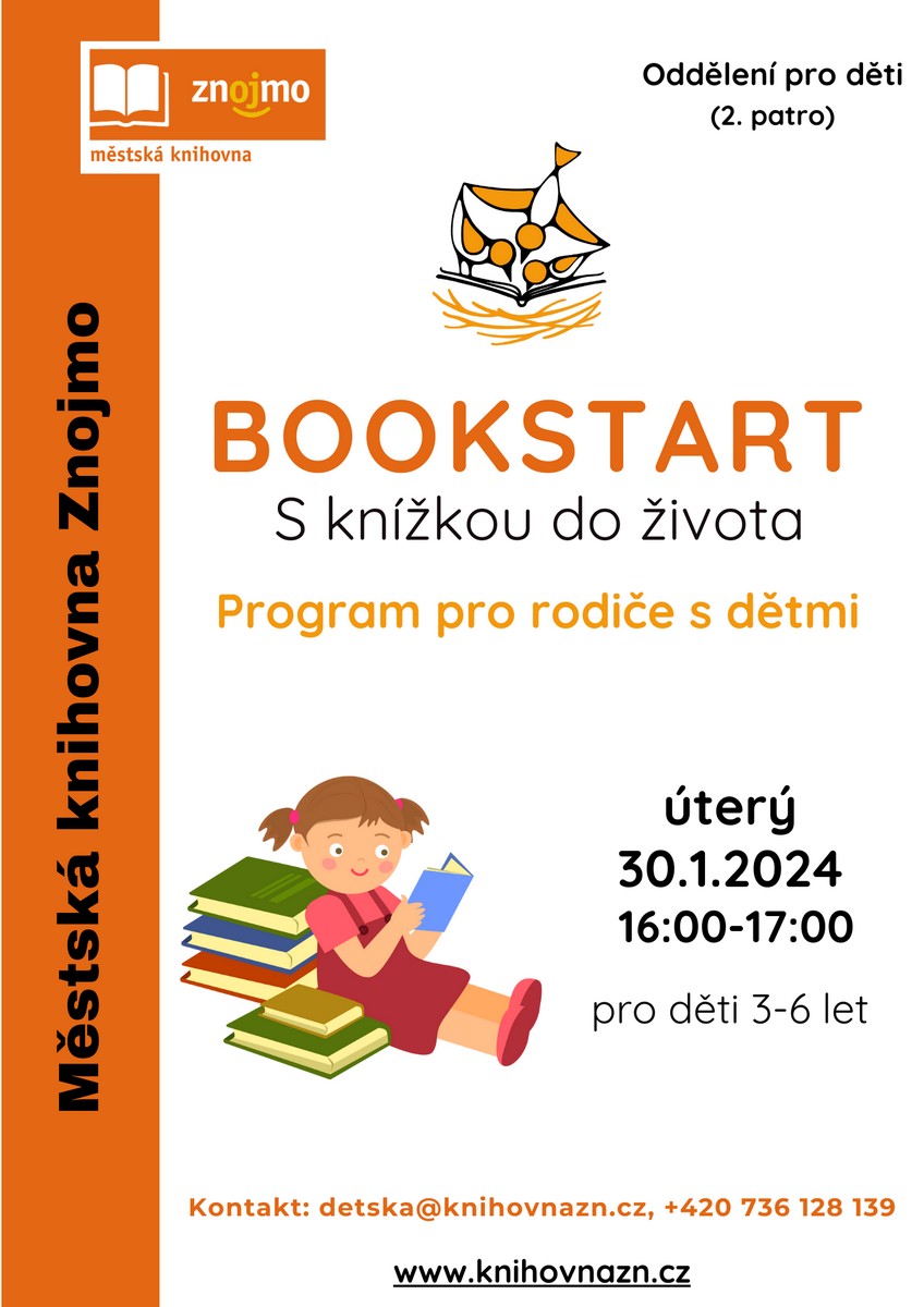 Pozvánka leden: Bookstart - program pro rodiče s dětmi od 3 do 6 let