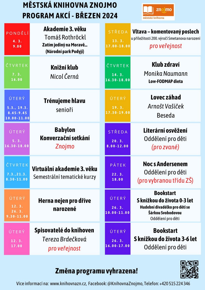 Program akcí na březen 2024