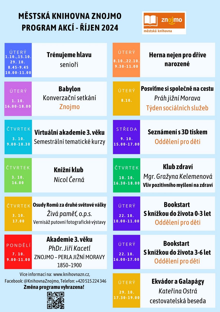  Program akcí na říjen 2024